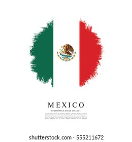 Flag of Mexico, brush stroke background