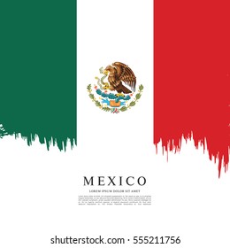 Flag of Mexico, brush stroke background