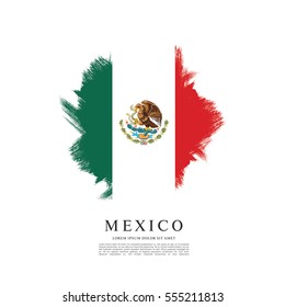 Flag of Mexico, brush stroke background