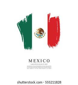 Flag of Mexico, brush stroke background