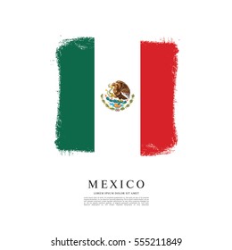 Flag of Mexico, brush stroke background