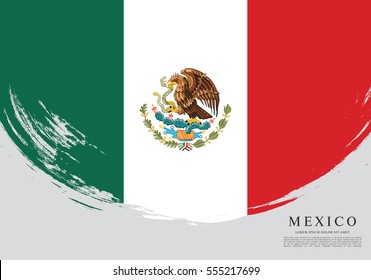 Flag of Mexico, brush stroke background
