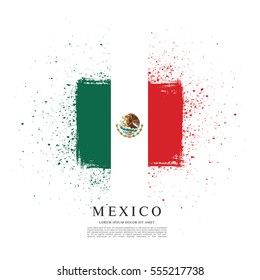 Flag of Mexico, brush stroke background