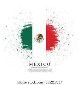 Flag of Mexico, brush stroke background