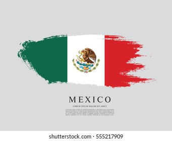 Flag of Mexico, brush stroke background