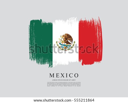 Flag of Mexico, brush stroke background