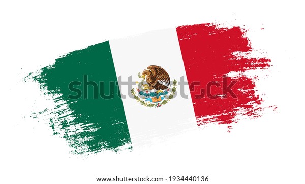 Flag Mexico Country On Brush Paint Stock Vector (Royalty Free ...