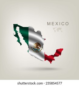 Flag of Mexico as a country with a shadow