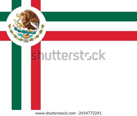 Flag of Mexico with a Cross Design, Mexico flag background.