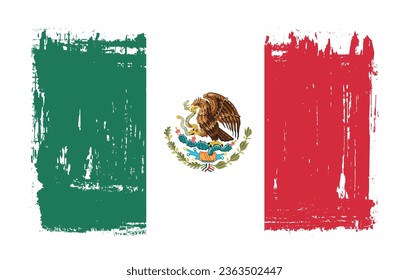 Flag of Mexico in grunge style.
