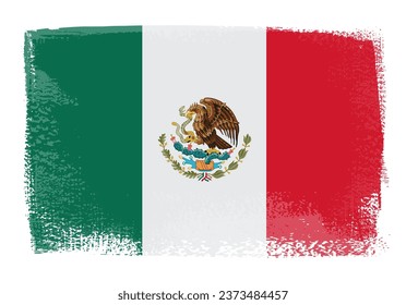 Flag of Mexico in grunge style.