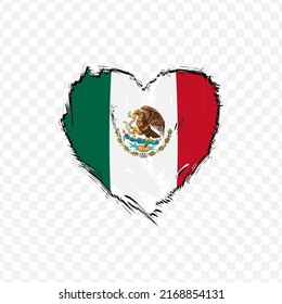 Flag Of Mexico in love texture brush  with transparent background, vector illustration in eps file