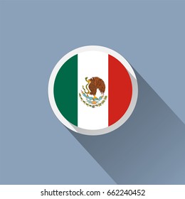 Flag of Mexico. Mexican round flat button.