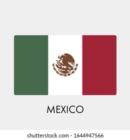 Flag of Mexico on gray background. Vector illustration in trendy flat style. EPS 10.
