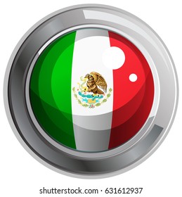 Flagge Mexikos auf Rundschild