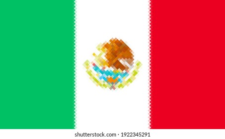 Flag of Mexico - Rhomb pattern illustration