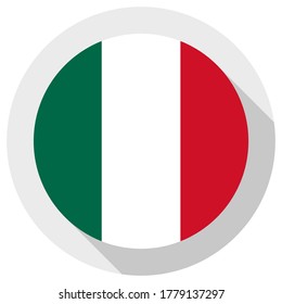 Flag of Mexico, Round shape icon on white background, vector illustration