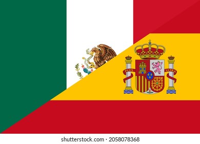 flag of mexico and spain. proportion 2:3