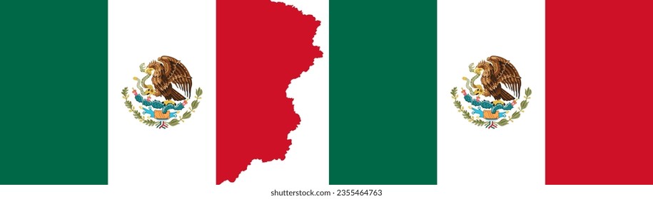 Flag of Mexico, standard and with ragged edges.