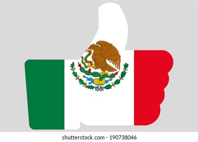 The flag of Mexico in a Thumbs Up Icon