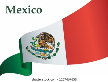 Flag of Mexico, United Mexican States. Template for award design, an official document with the flag of Mexico. Bright, colorful vector illustration.