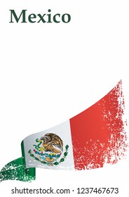 Flag of Mexico, United Mexican States. Template for award design, an official document with the flag of Mexico. Bright, colorful vector illustration.