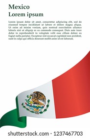 Flag of Mexico, United Mexican States. Template for award design, an official document with the flag of Mexico. Bright, colorful vector illustration.