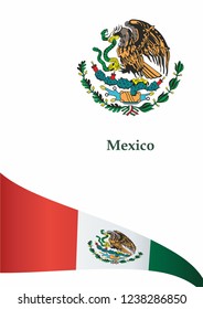 Flag of Mexico, United Mexican States. Template for award design, an official document with the flag of Mexico. Bright, colorful vector illustration.