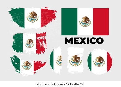 Flag Of Mexico, United Mexican States. Template For Award Design, An Official Document With The Flag Of Mexico. Bright, Colorful Vector Illustration. Vector Illustration