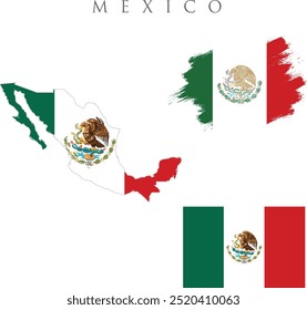 Flag of Mexico, United Mexican States. Mexico flag simple illustration for independence day or election.  flag of Mexico