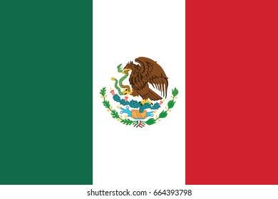 Flag Mexico . Vector