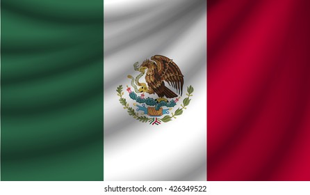 Vector Wavy Flag Mexico Stock Vector (Royalty Free) 1902034189