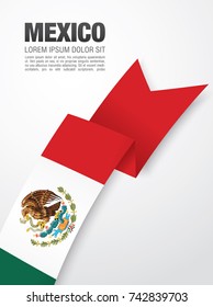 Flag of Mexico, vector illustration, card layout design