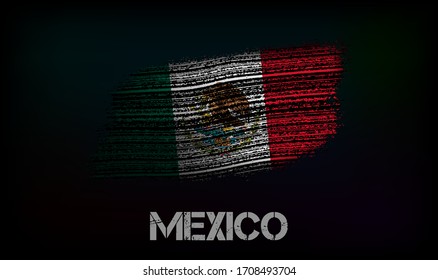 Flag of the Mexico. Vector illustration in grunge style with cracks and abrasions. Good image for print