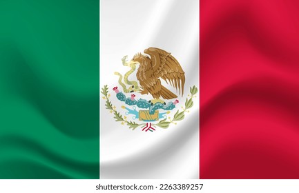 Flag of Mexico. Vector Mexico flag. Mexico flag illustration. Official colors and proportion. Mexico banner. Symbol, icon.
