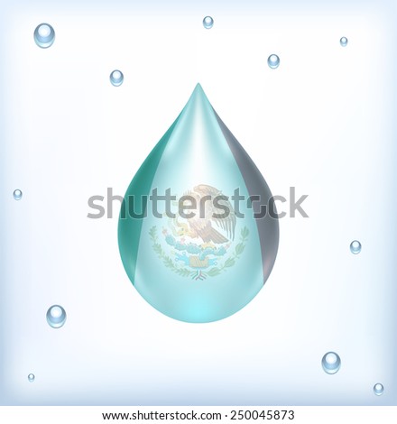 Flag of Mexico water drop