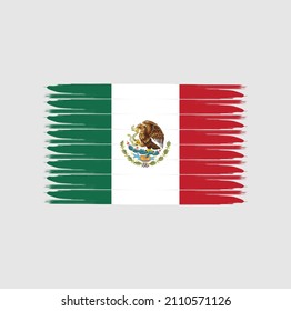 Flag of Mexico with watercolor brush style
