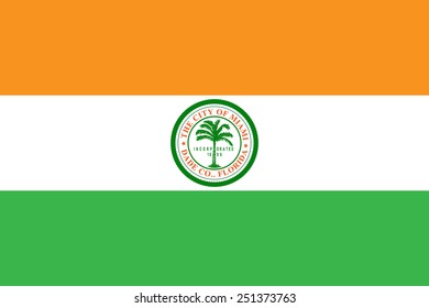 Flag of Miami city, Florida, USA, original and simple Miami city flag isolated vector in official colors and Proportion Correctly  