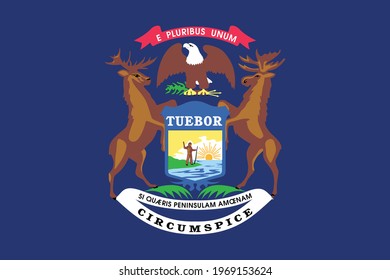 Flag of Michigan, federal state of United States of America