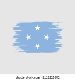 Bandera de Micronesia con estilo de pincel