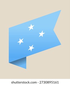 Bandera de Micronesia diseñada como un moderno Anuncio de cinta doblada, un ícono de Vector nacional para temas patrióticos..