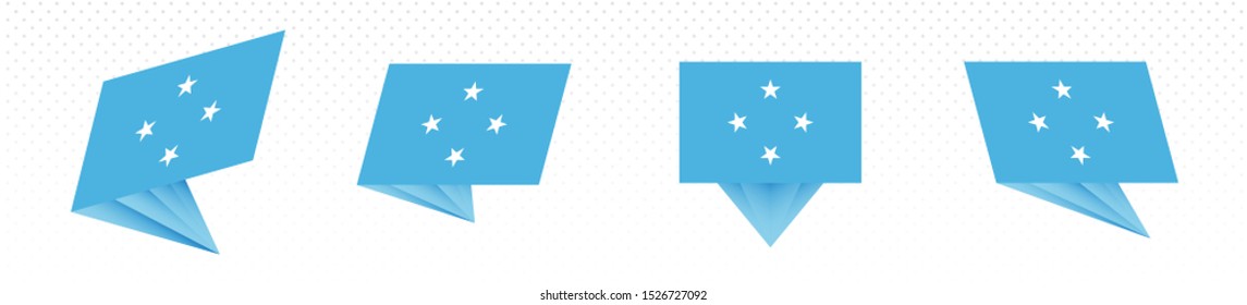 Flag of Micronesia in modern abstract design, vector flag set.