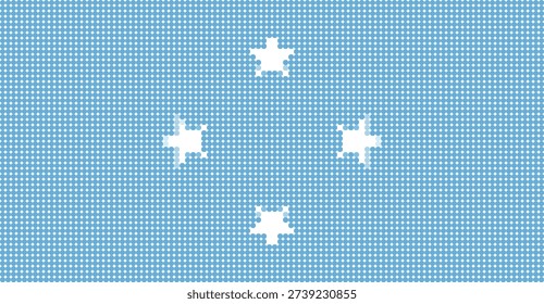 Flag of Micronesia pixel art of dots