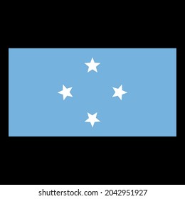 
Flag of Micronesia vector illustration on black background