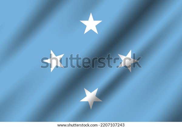 Flag of\
Micronesia. Micronesia waving flag. flag design, the national\
symbol of Micronesia, 3D Micronesia flag.\
