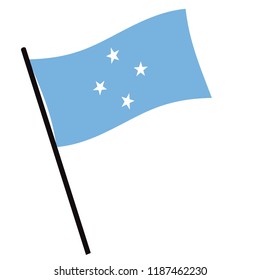 Flag of Micronesia , Micronesia flag waving isolated vector illustration