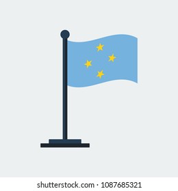 Flag Of Micronesia.Flag Stand On White Background. Vector Design
