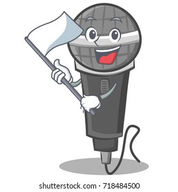With flag microphone cartoon character design