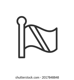 Flag minimal line icon. Web stroke symbol design. Flag sign isolated on a white background. Premium line icon.