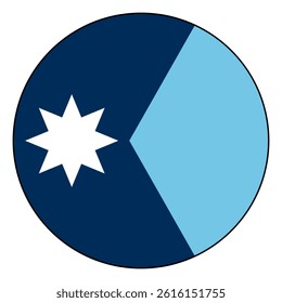 Flag of Minnesota. Black edge. Minnesota circle flag logo icon computer vector illustration design.